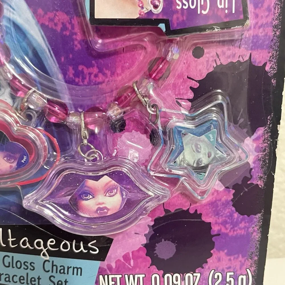 Monster High Ghoulicious Voltageous Lip Gloss Charm Bracelet Set Mattel 2015